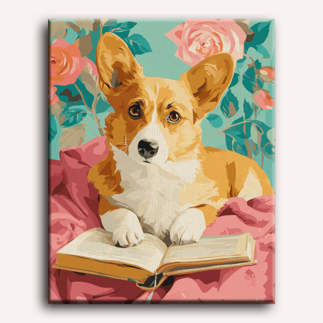 Clever Corgi in Bloom - Detail 2