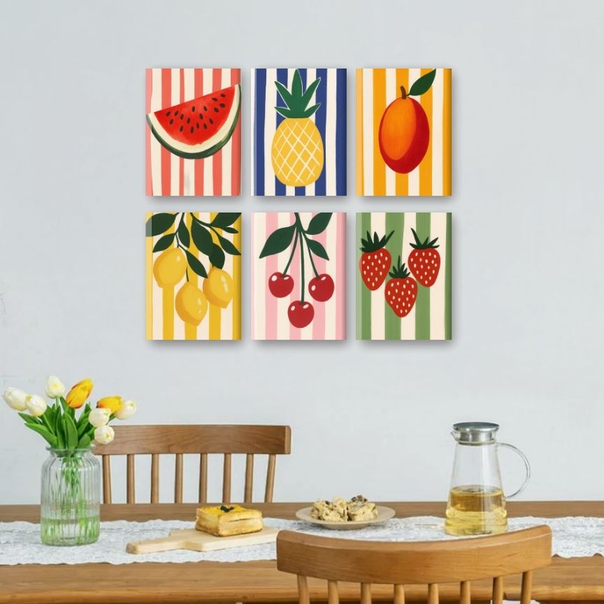 Vibrant Fruits Mini Paintings Set - Detail 2