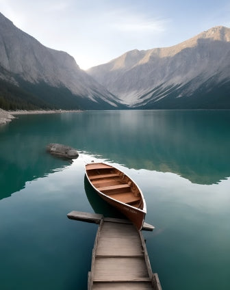 Serene Lake with Boat - Paint by Numbers Kit