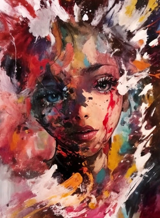 Vivid Beauty: Colorful Woman - Paint by Numbers Kit