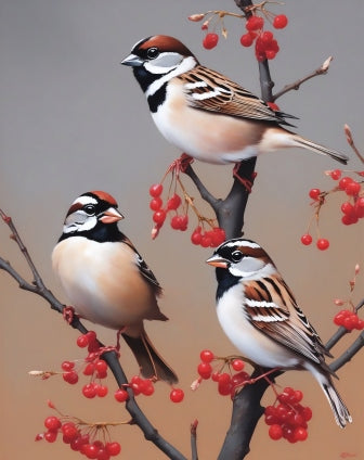 Whimsical Birds in Flight - Paint by Numbers Kit