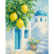 Santorini Lemon Glow - Paint by Numbers Kit