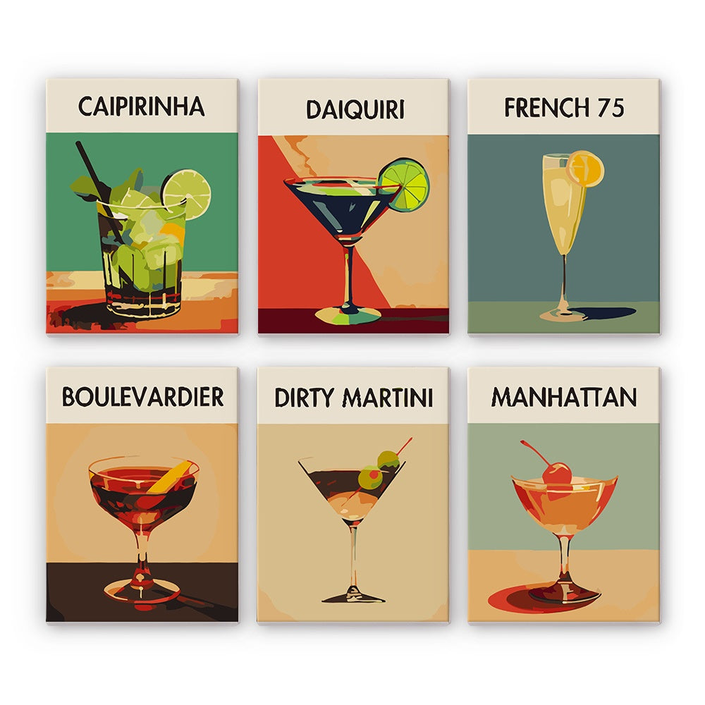 Elegant Cocktail Mini Set - Paint by Numbers Kit