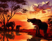 Majestic African Elephants - Paint by Numbers Kit