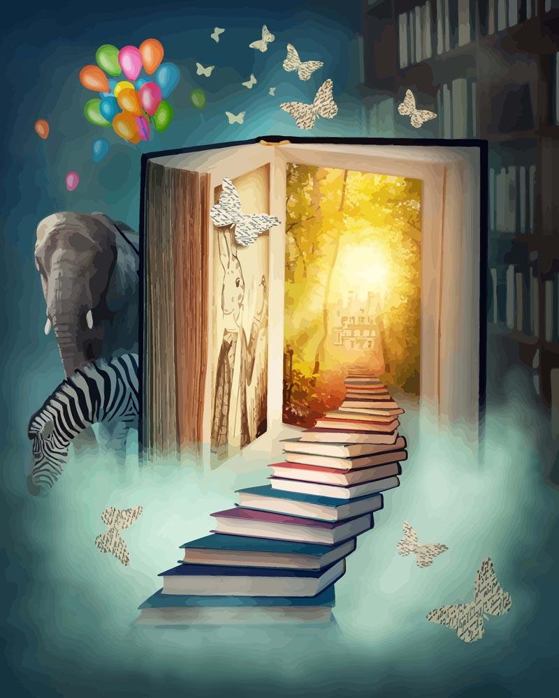 Enchanted Book Scene - Paint by Numbers Kit