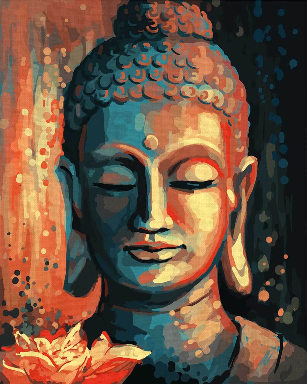 Serene Buddha with Bloom - Paint by Numbers Kit