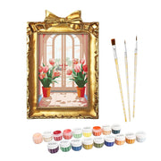 Tulip Escape: Vibrant Door Scene - Paint by Numbers Kit