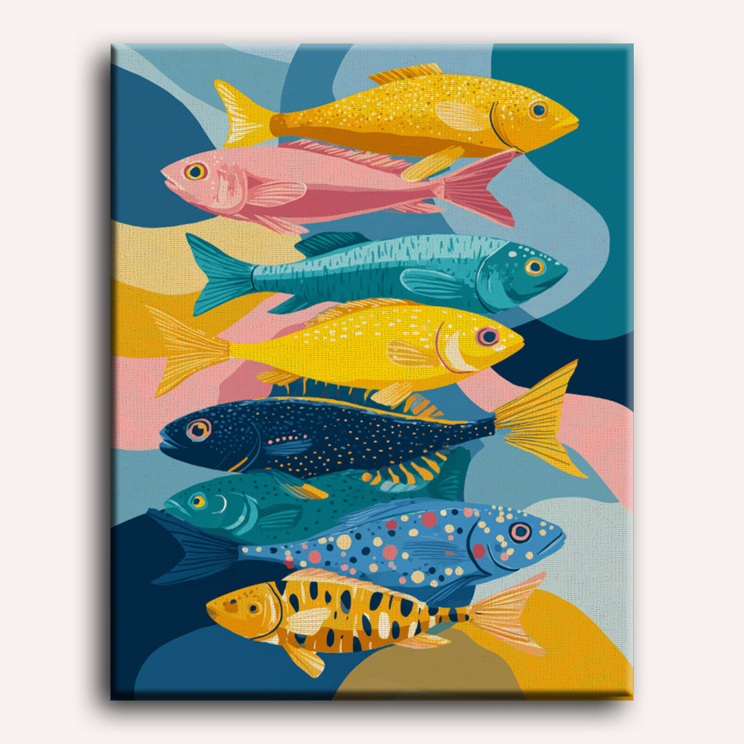 Colorful Cast of Fishes | Paint by Number - Detail 2