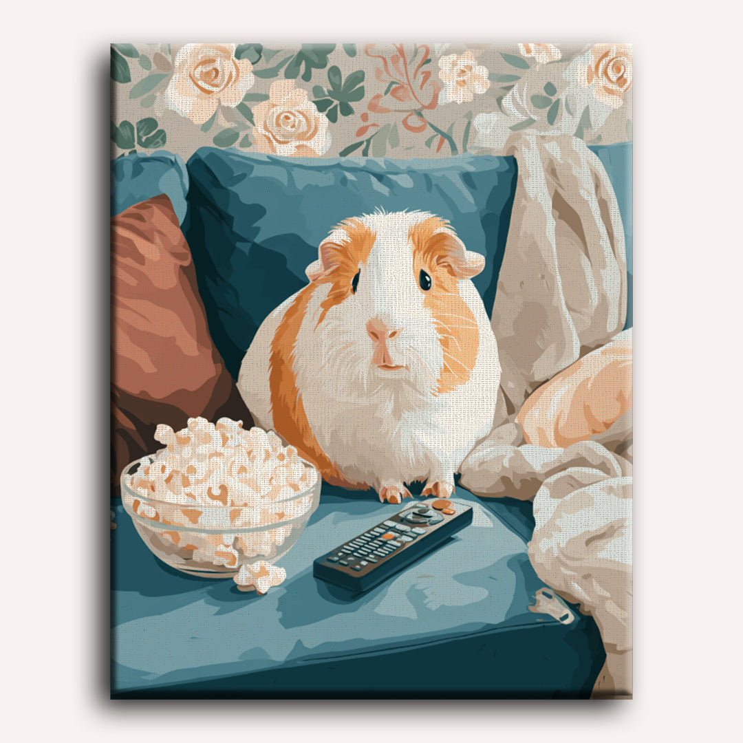 Cozy Guinea Pig Movie Night