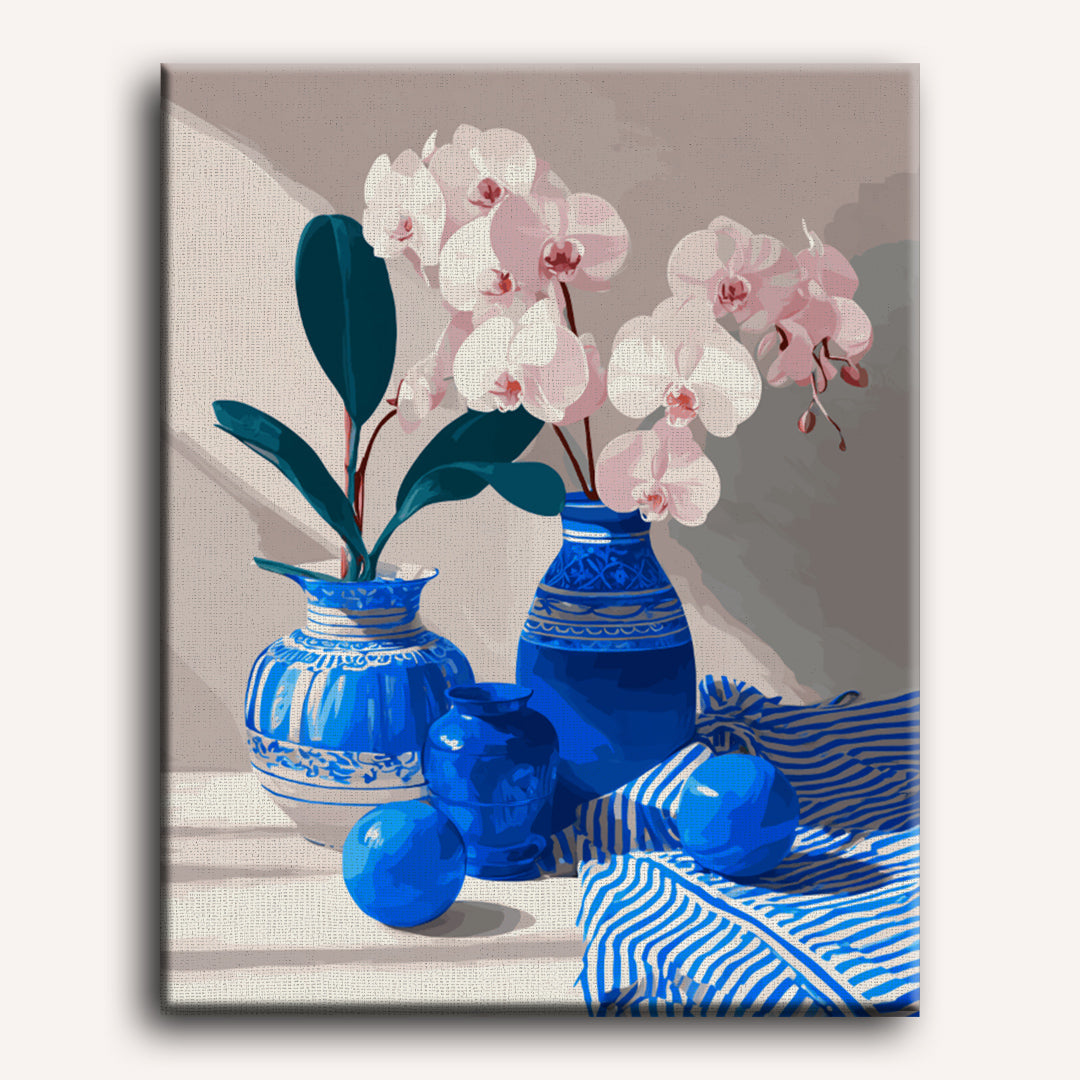Elegant Orchid & Porcelain Vase - Detail 2