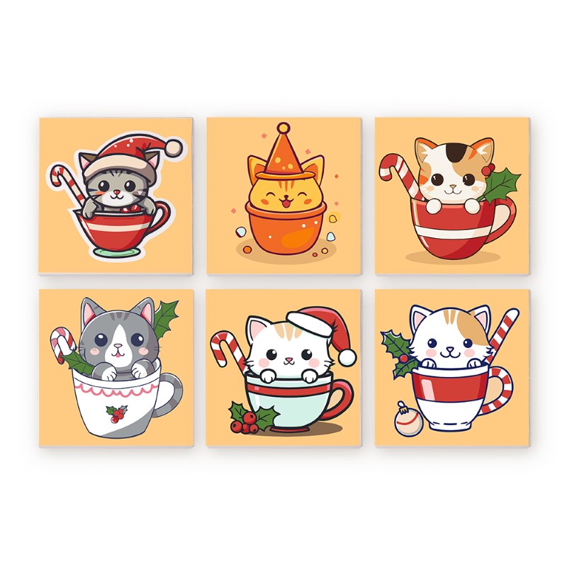 Holiday Cats in Joy - Paint by Numbers Kit