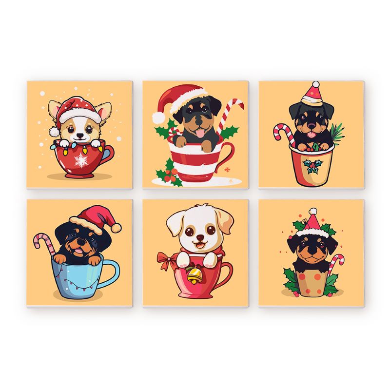 Festive Dog Companions - Paint by Numbers Kit