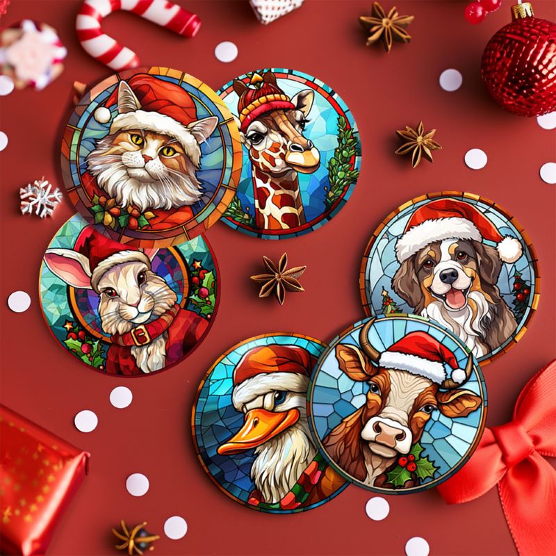 Holiday Coasters - 6-Piece Set - Detail 6