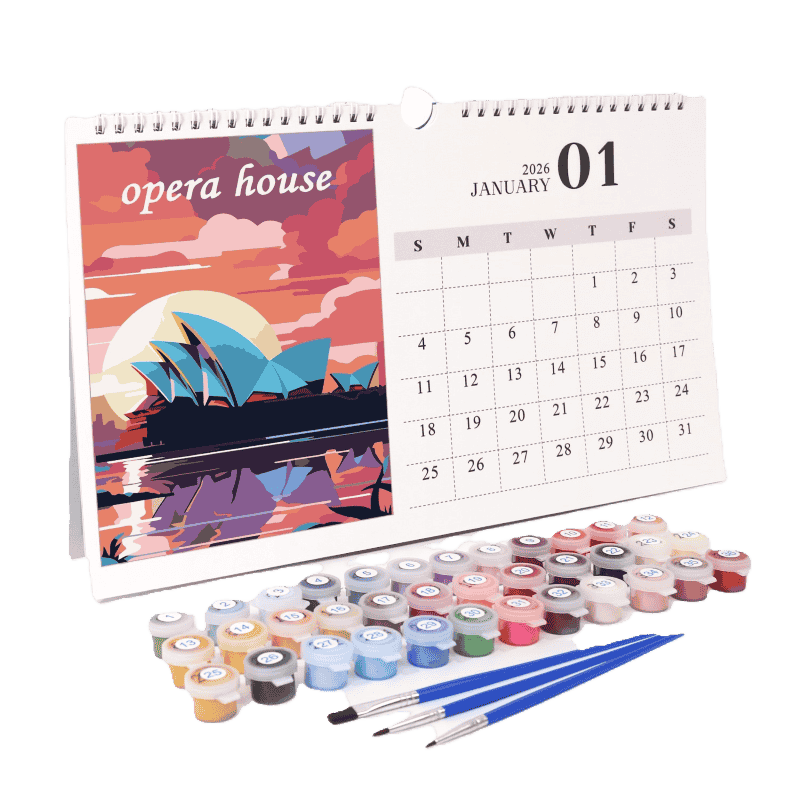 Landmark Memories 2026 Calendar - Paint by Numbers Kit