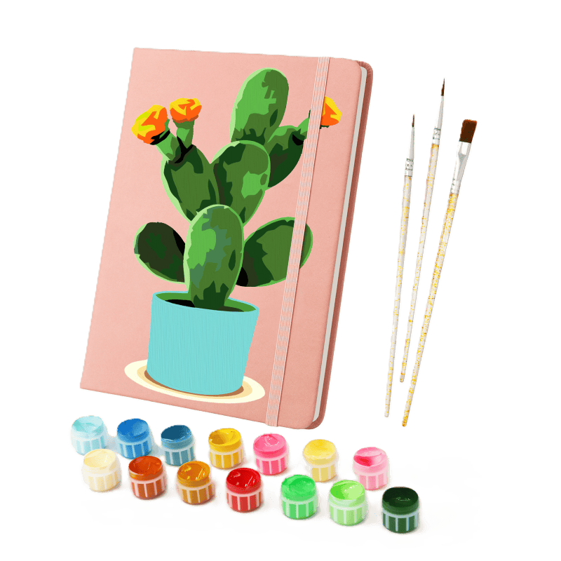 Cactus Bliss: Paint by Numbers Notebook - Paint by Numbers Kit
