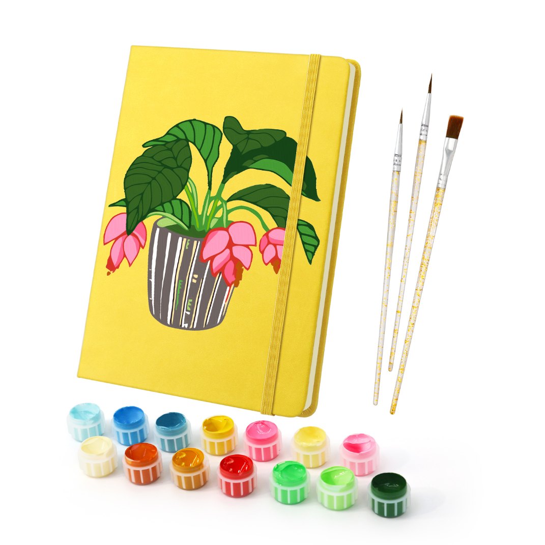 Houseplant Harmony: Paintable Notebook - Detail 2