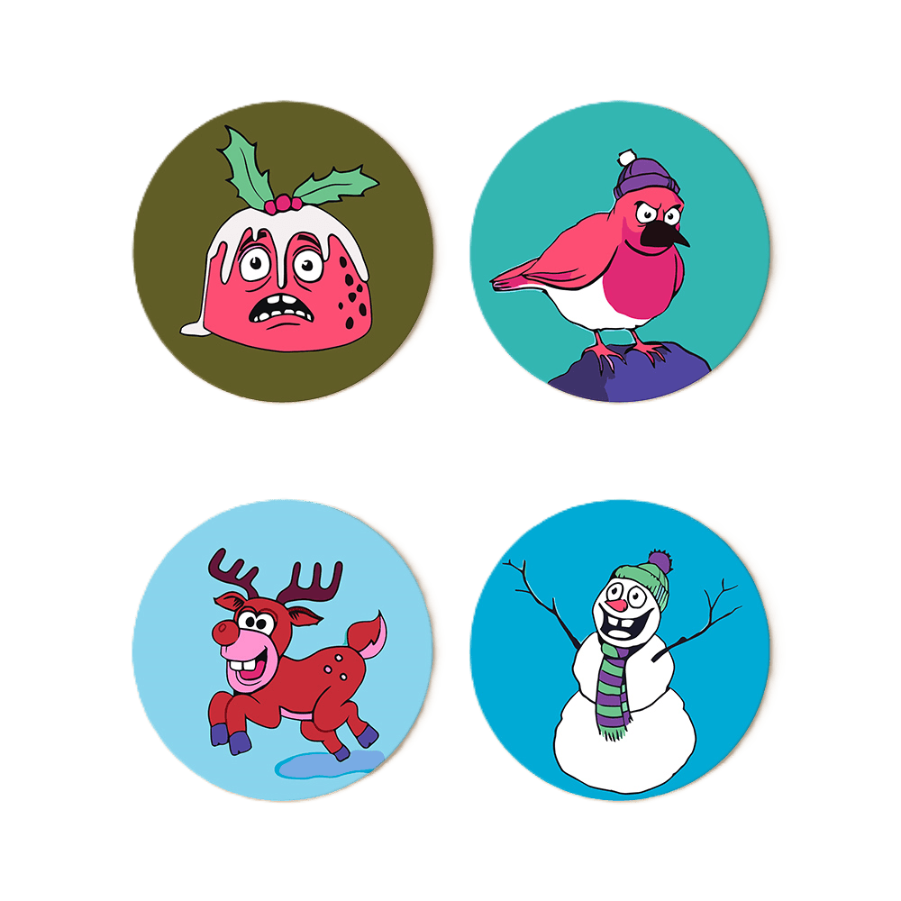 Festive Coasters: Christmas Cheer - Paint by Numbers Kit