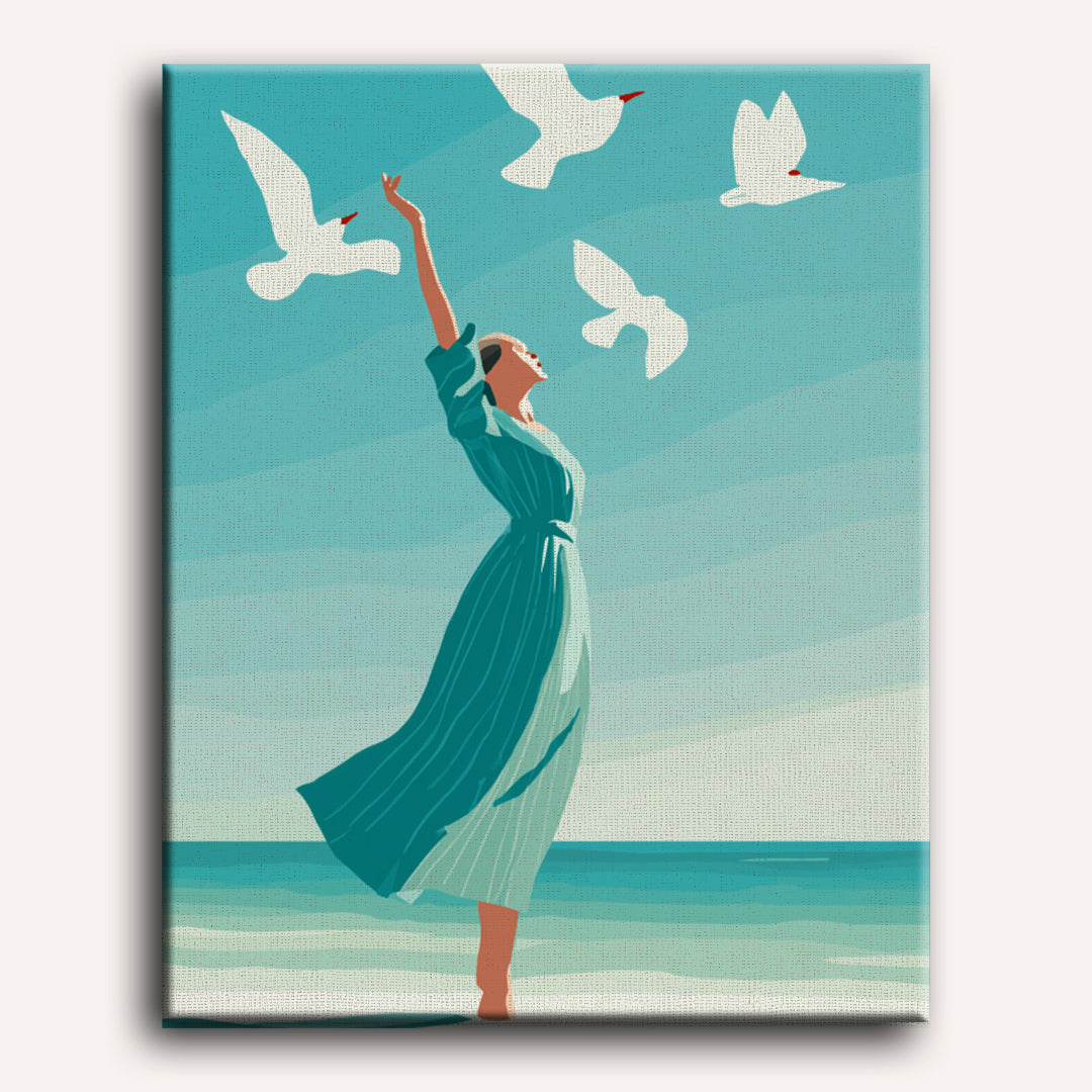 Serene Seagulls | Paint by Number - Detail 2