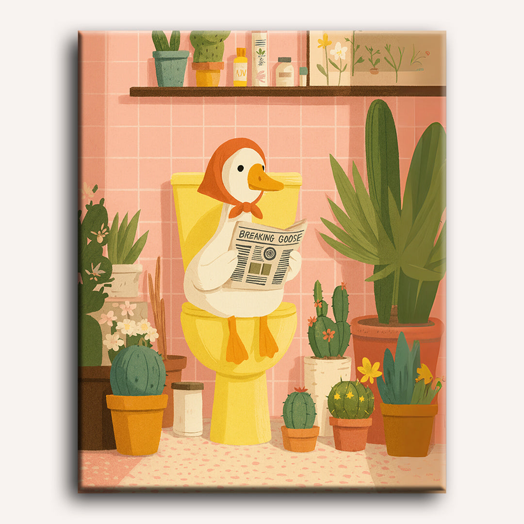 Whimsical Goose on the Throne - Detail 2