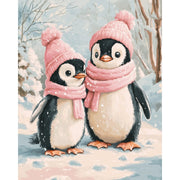 Penguins in Winter Wonderland - Paint by Numbers Kit