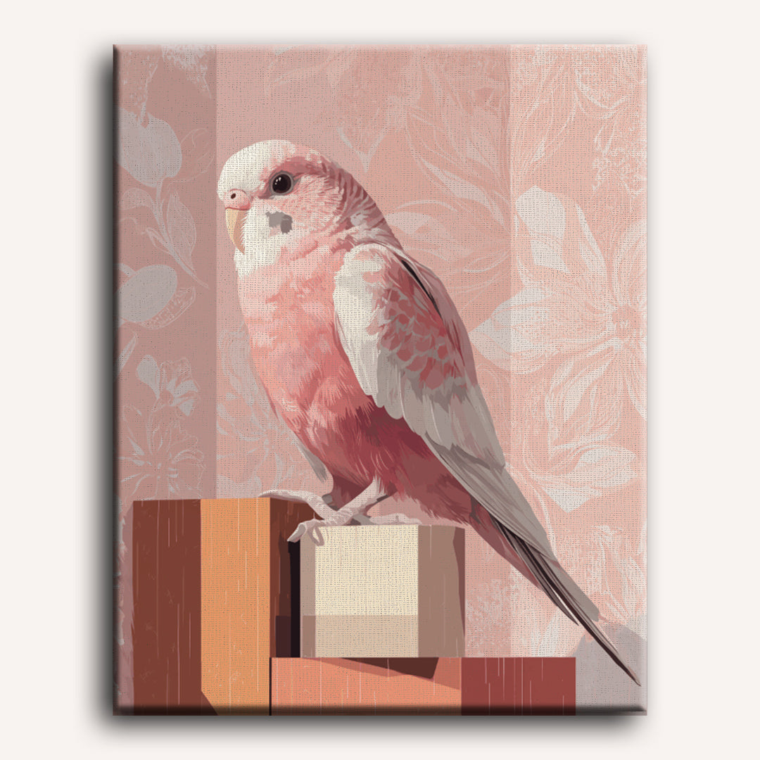 Pink Parrot Delight | Paint by Number - Detail 2