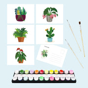Green Oasis Houseplant Postcards - Paint by Numbers Kit