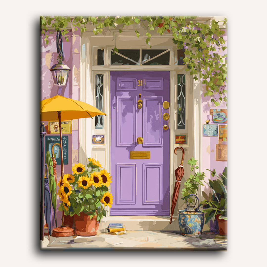 Purple Sunlit Door | Paint by Number - Detail 2