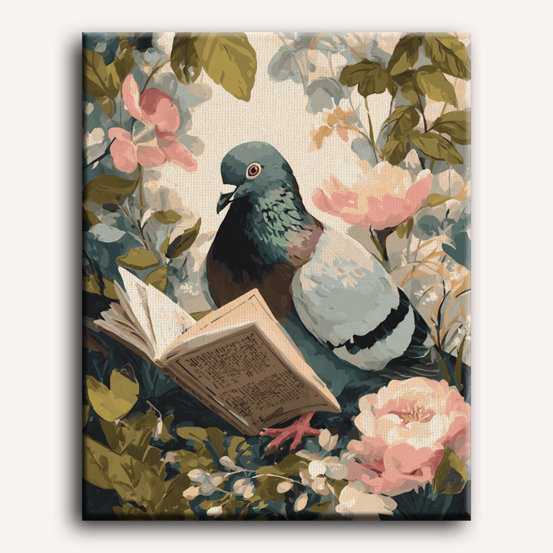 Literary Pigeon in Bloom - Detail 2