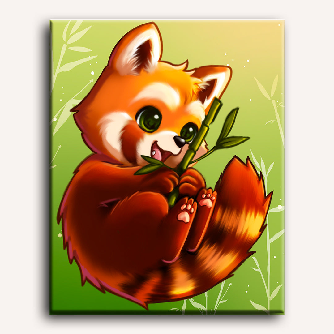 Red Panda & Bamboo Scene - Detail 2