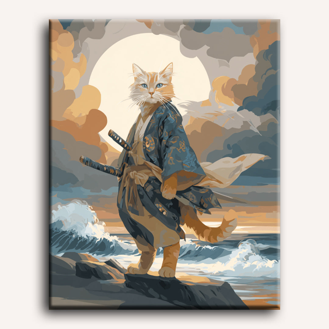 Moonlit Samurai Cat - Detail 2