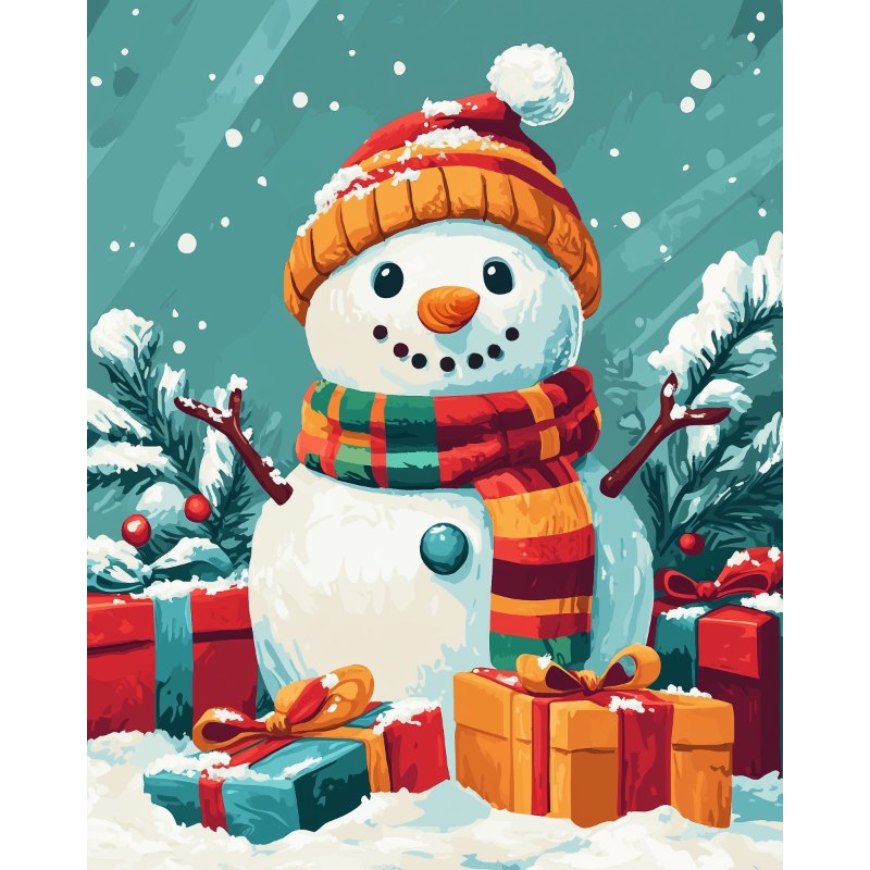 Winter Snowman Delight - Paint by Numbers Kit