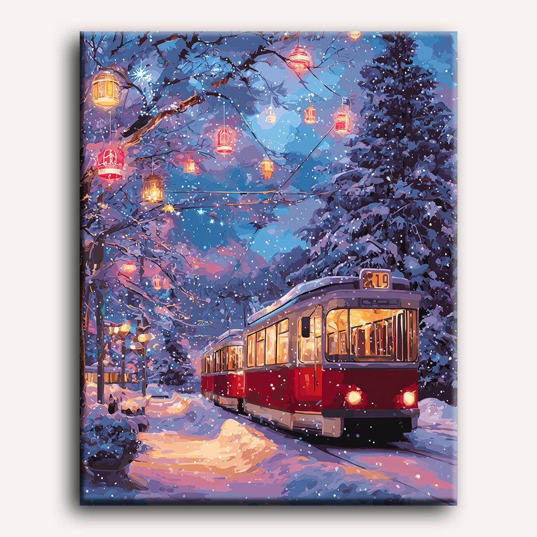 Winter Tram Through Lights - Detail 2