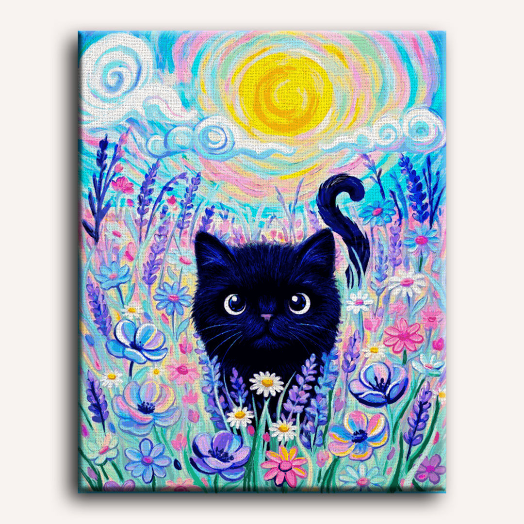 Kawaii Cat & Flower Meadow - Detail 2