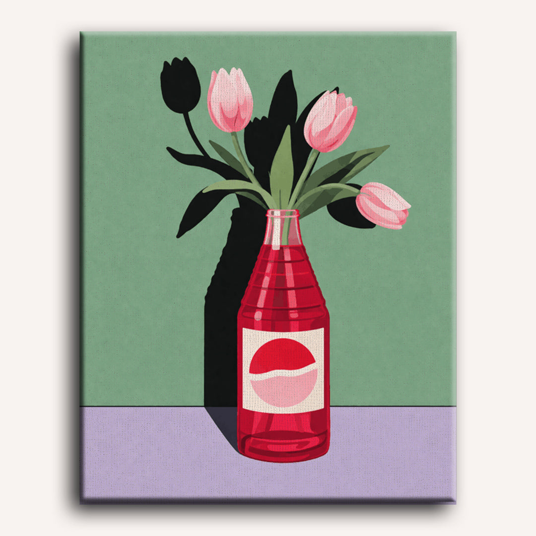 Elegant Tulips in a Glass - Detail 2