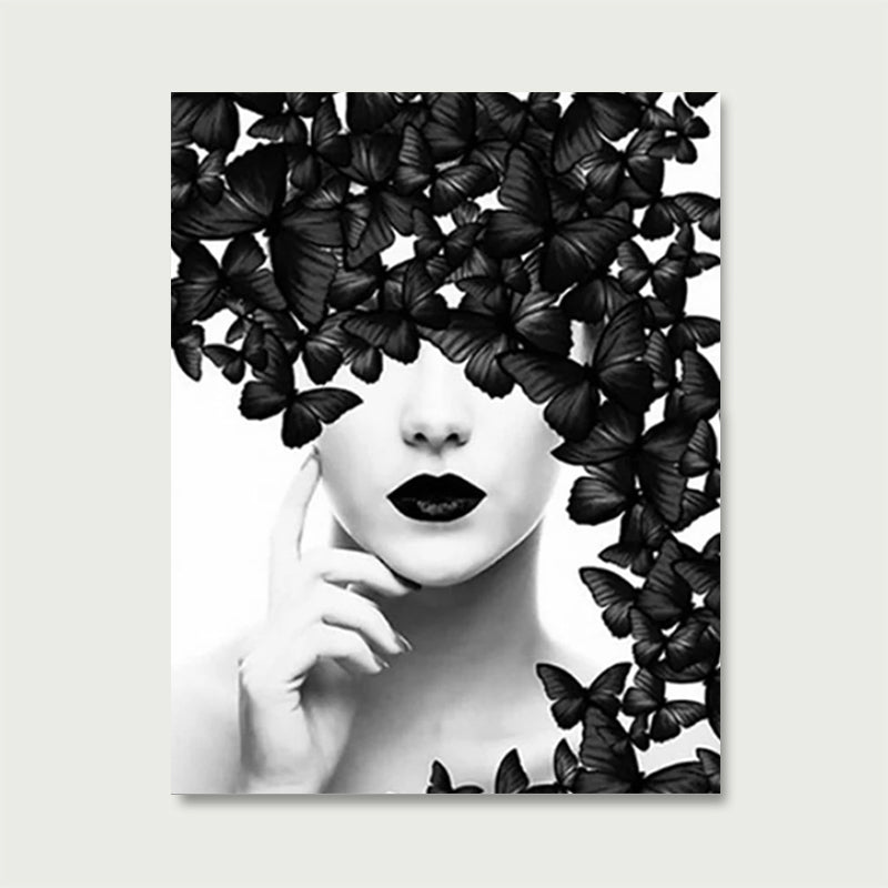 Black Butterflies & Elegant Woman - Detail 2