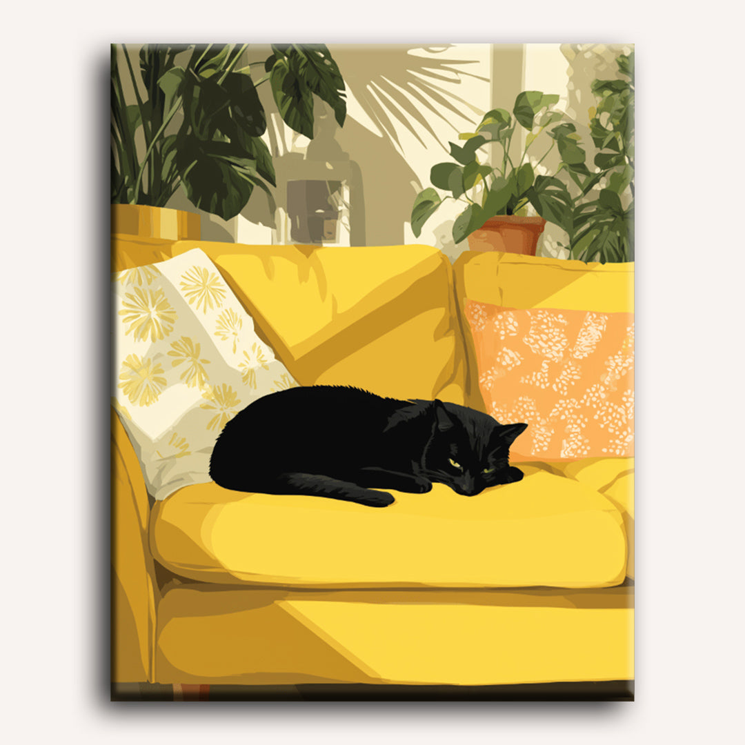 Cozy Corner with Yellow Couch - Detail 2