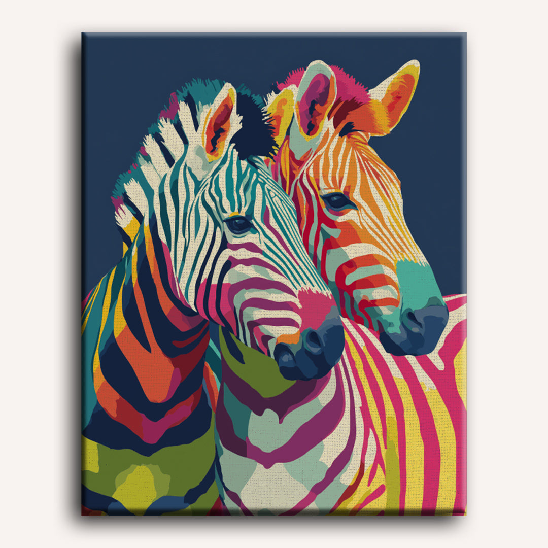 Colorful Zebras in Harmony - Detail 2