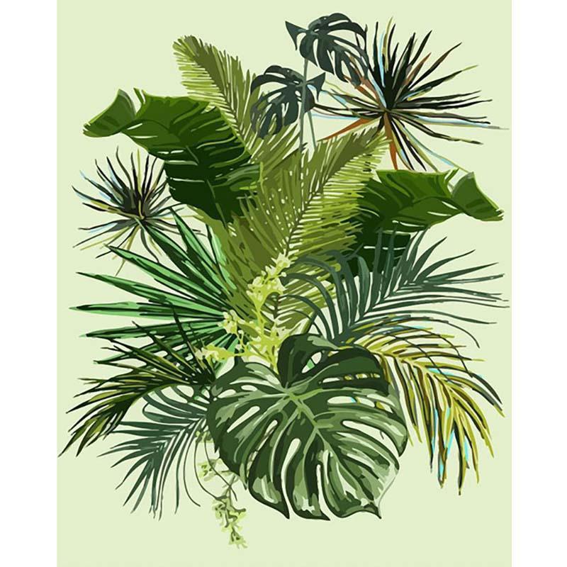 Lush Leaves in Bloom - Paint by Numbers Kit
