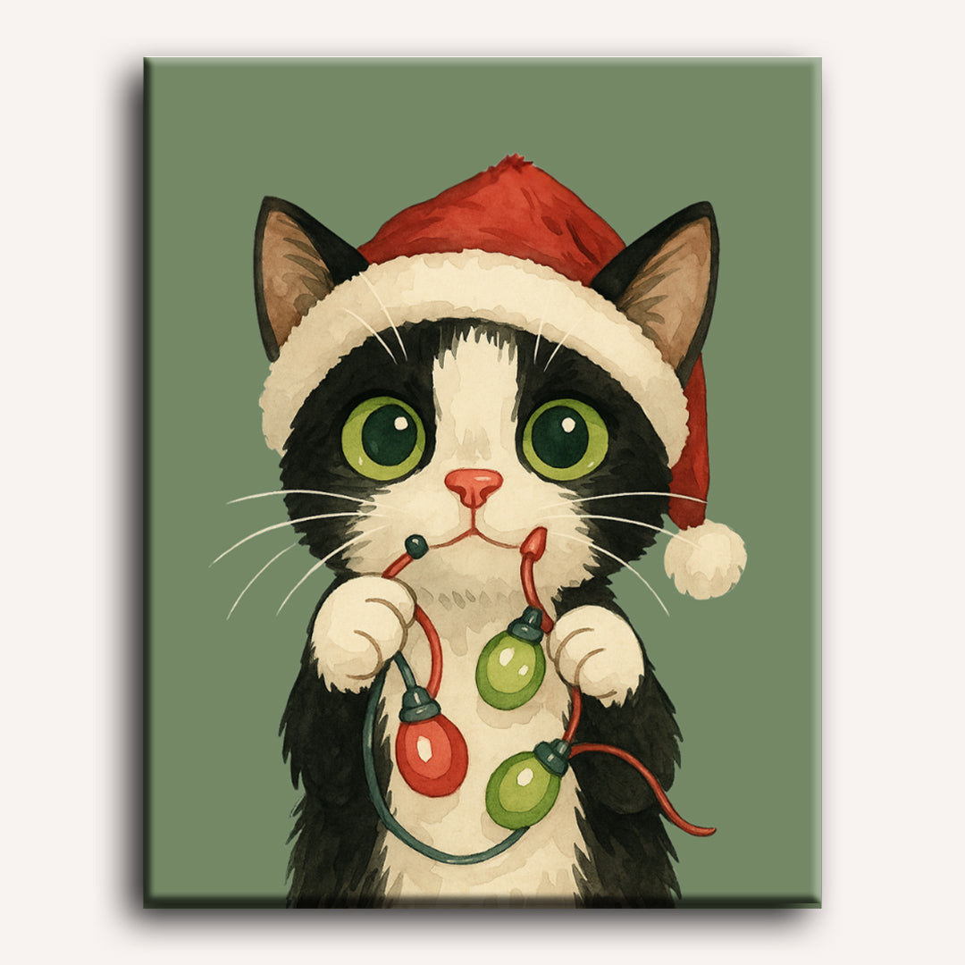 Christmas Whiskers: Tangled Cat Scene - Detail 2