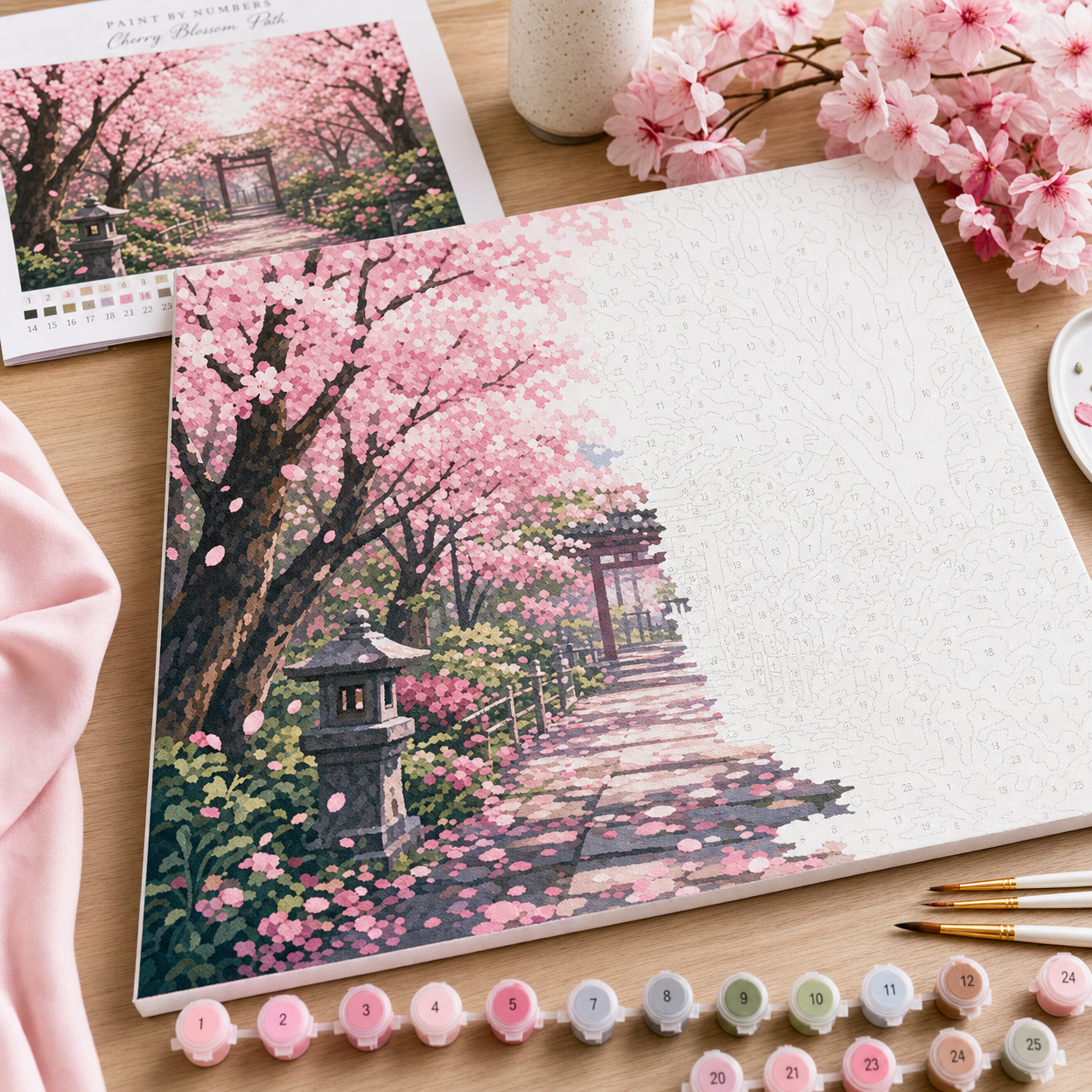 Cherry Blossom Path Paint by Numbers Kit