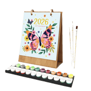 Butterfly Whimsy Desk Calendar 2026 - Paint by Numbers Kit