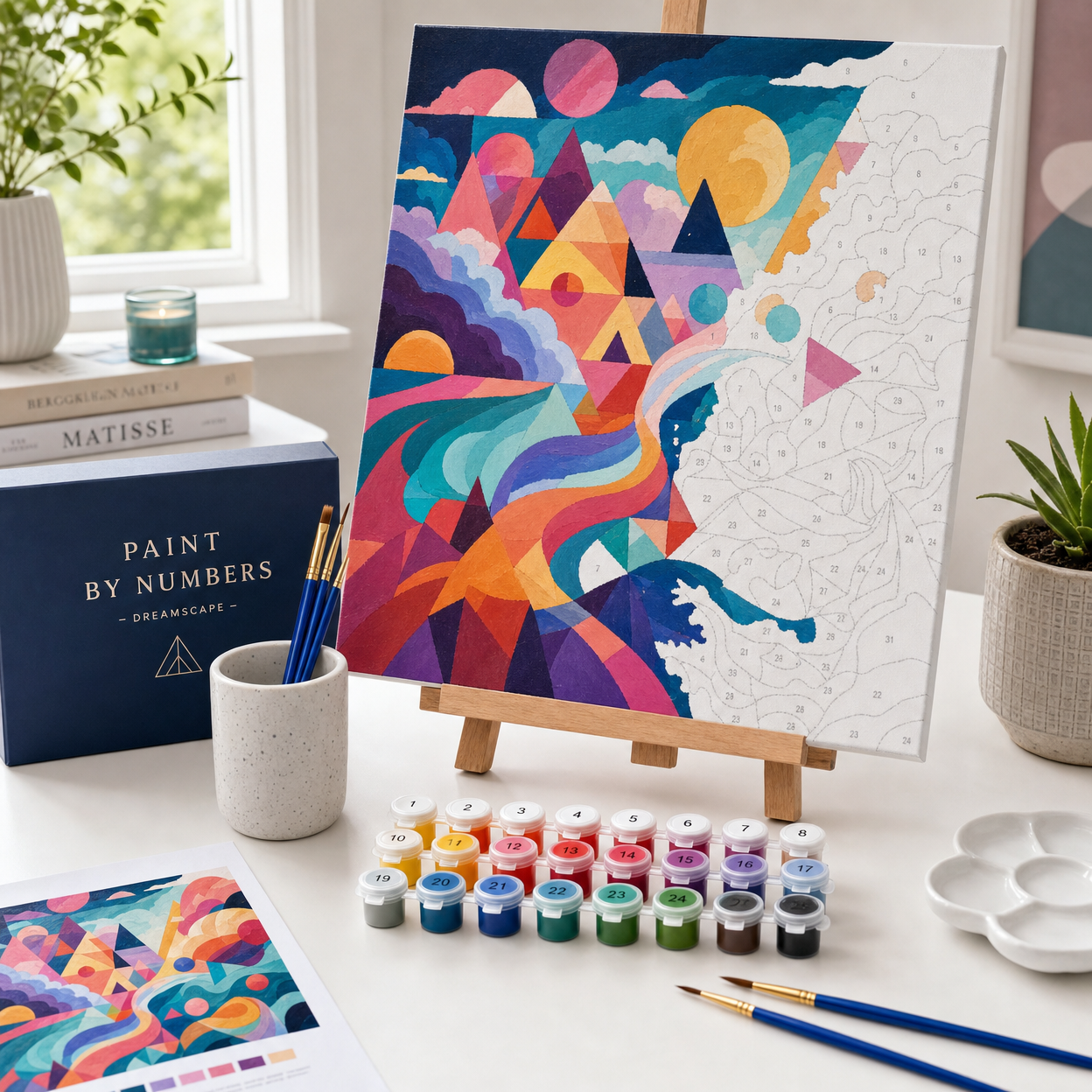 Geometric Dreamscape Paint by Numbers Kit