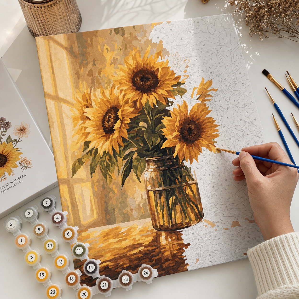 Golden Hour Sunflowers - Paint by Numbers Kit