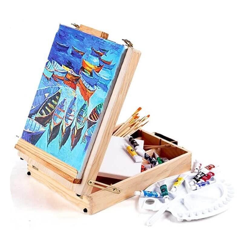 Elegant Wooden Easel & Storage - Paint by Numbers Kit