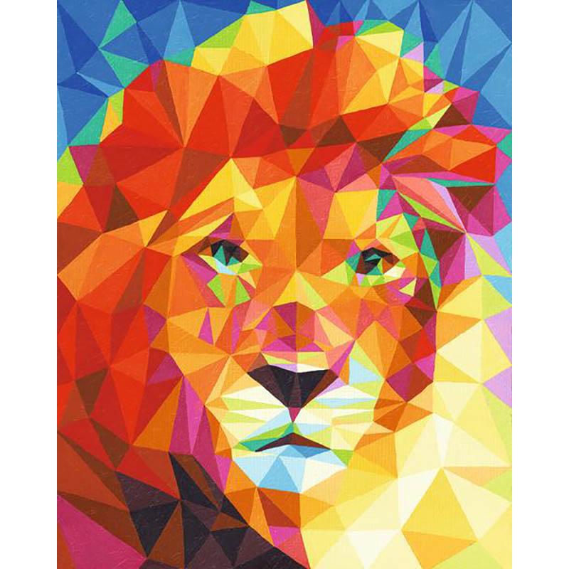 Majestic Lion in Colors - Paint by Numbers Kit