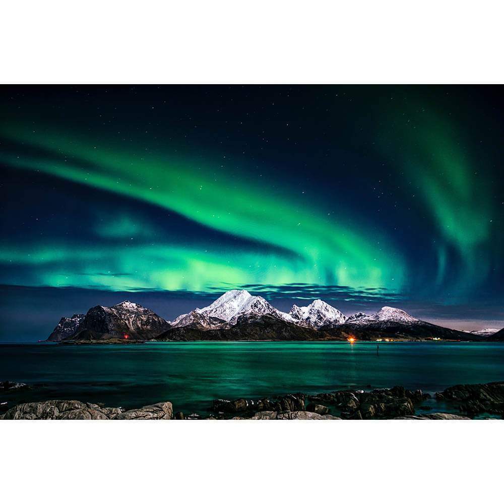 Northern Lights Over Majestic Fjords - Paint by Numbers Kit