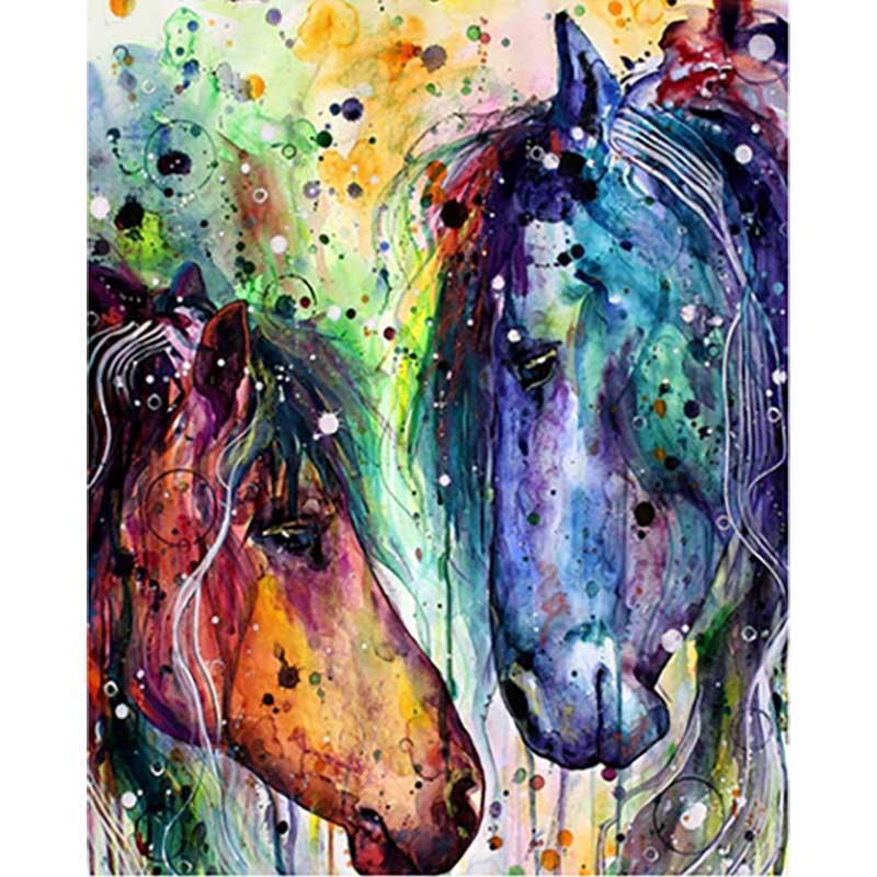 Colorful Horses of Love - Paint by Numbers Kit
