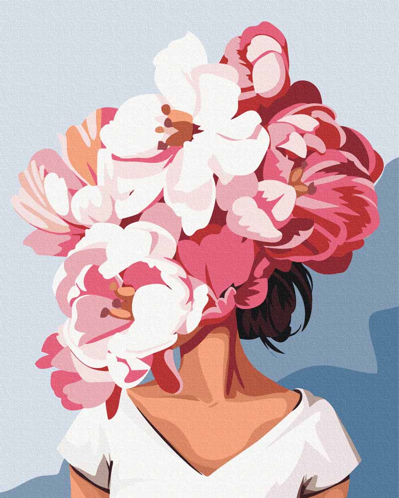 Pink-Haired Flower Girl - Paint by Numbers Kit