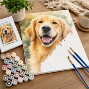 Playful Golden Retriever Paint by Numbers Kit