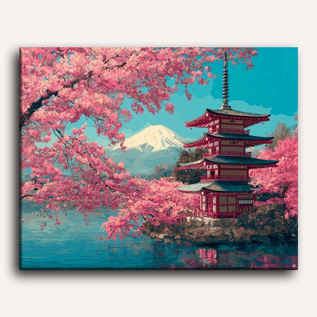 Cherry Blossoms over Fuji - Detail 2